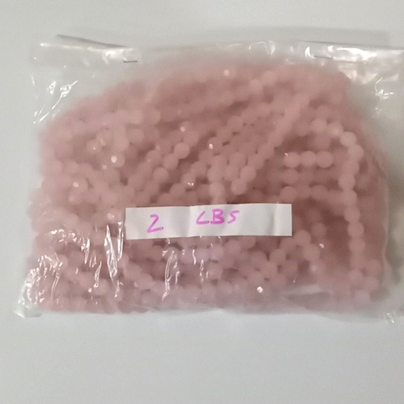 2 Pound Bag of Light Pink Color Glass Beads (Absolutely Beautiful Beads!) - Picture 2 of 5
